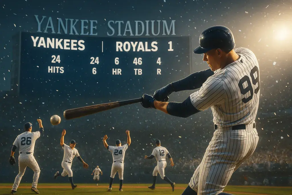 Yankees Pummel Royals 15-1, Set Franchise Record With Six-Homer, 24-Hit Barrage